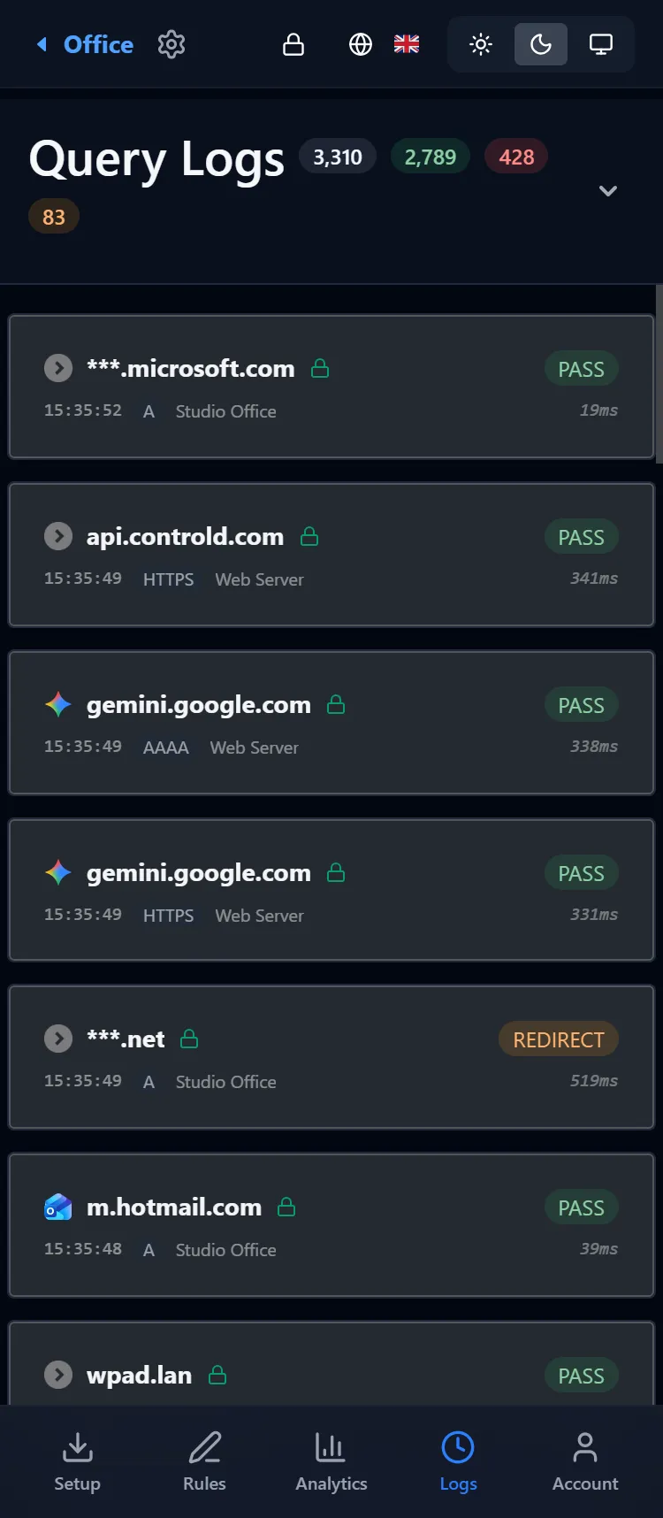 Mobile Query Audit Stream