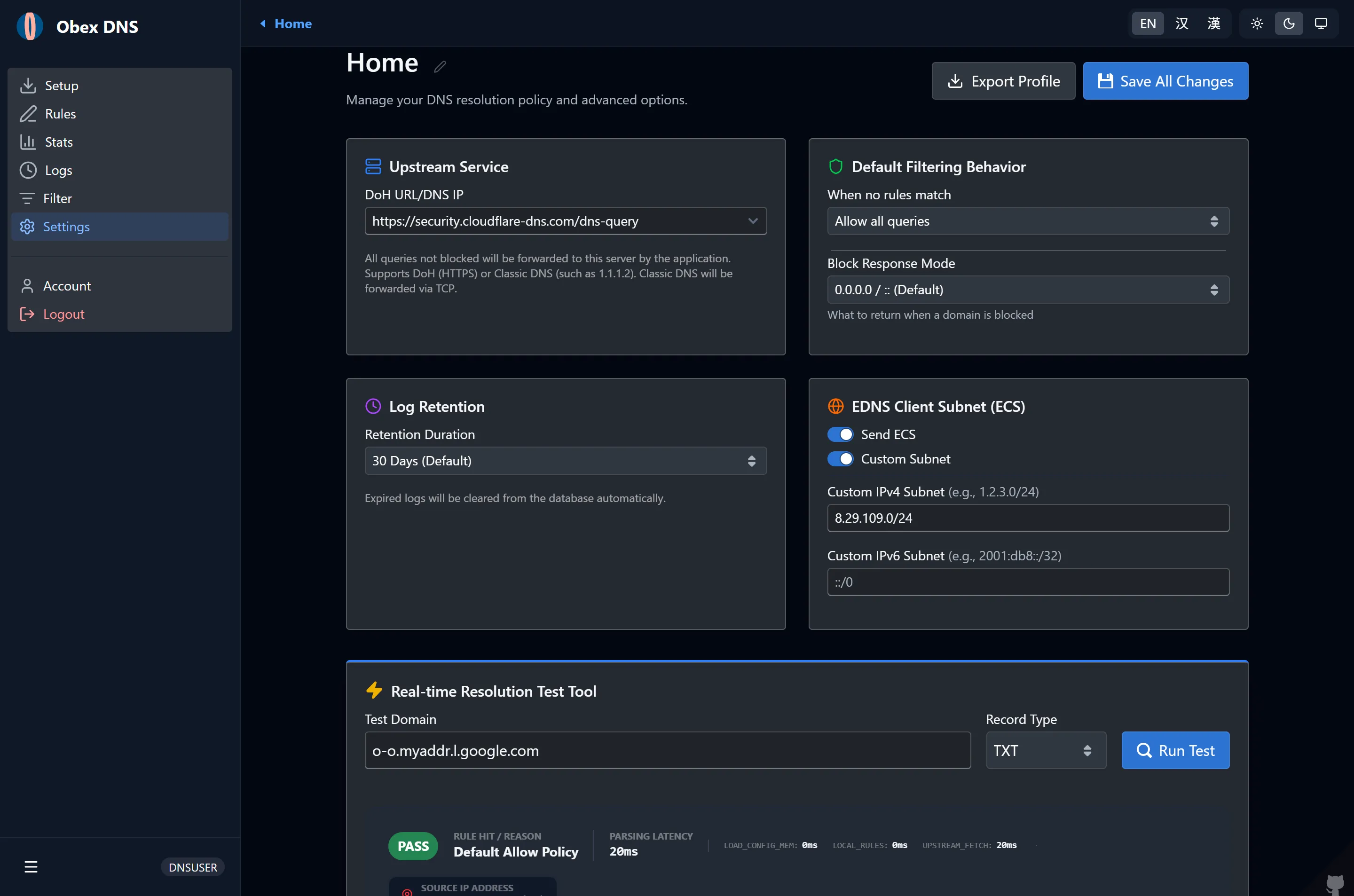 Security & Account Settings