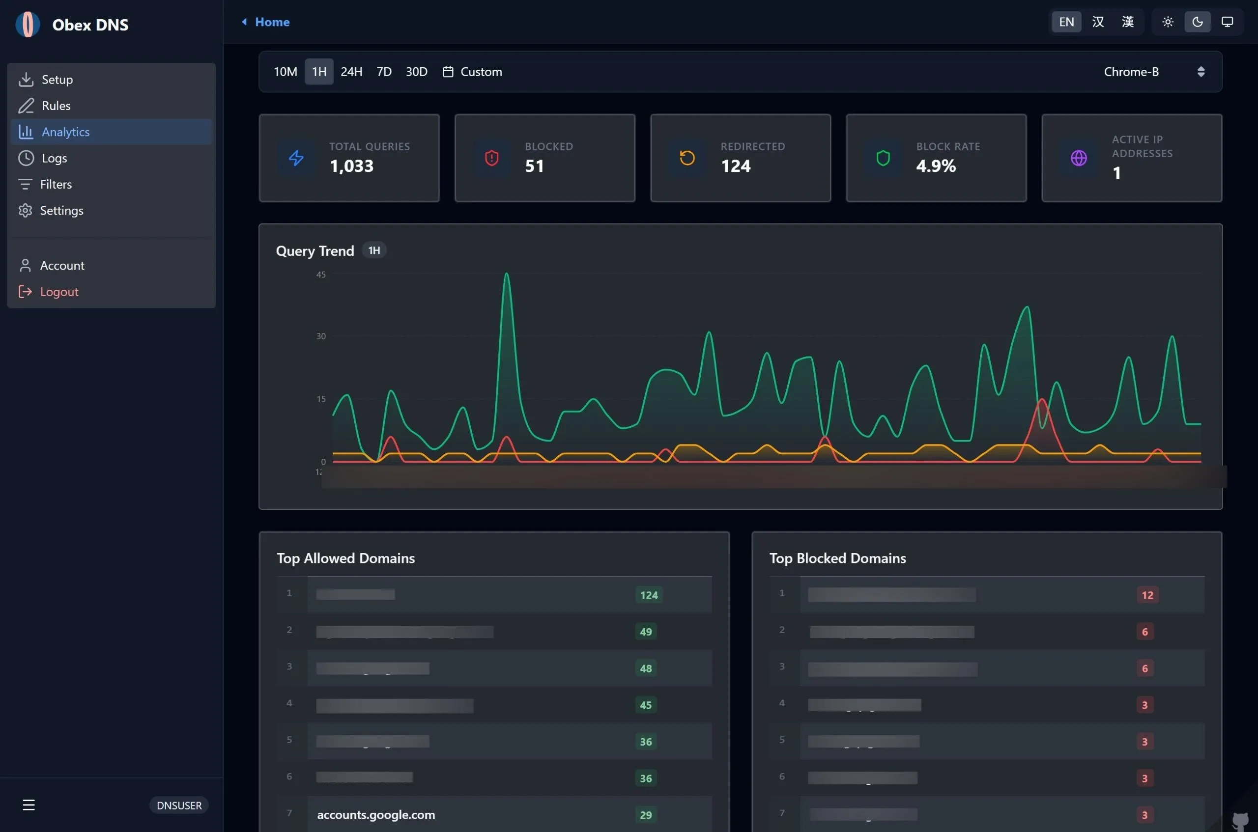 DNS Worker Web Dashboard Analytics